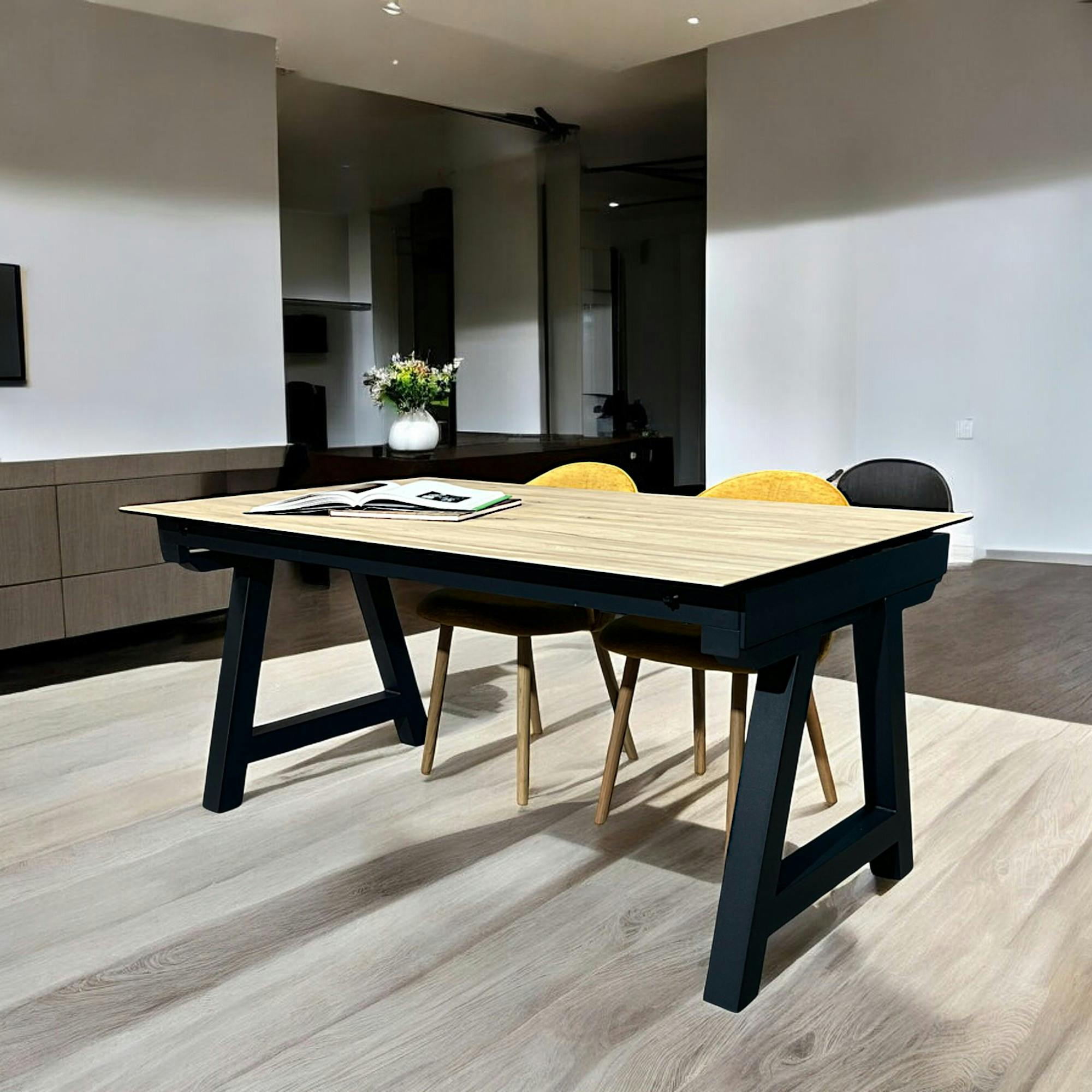 Table en céramique extensible effet bois 160-270 cm LOMBARDIE