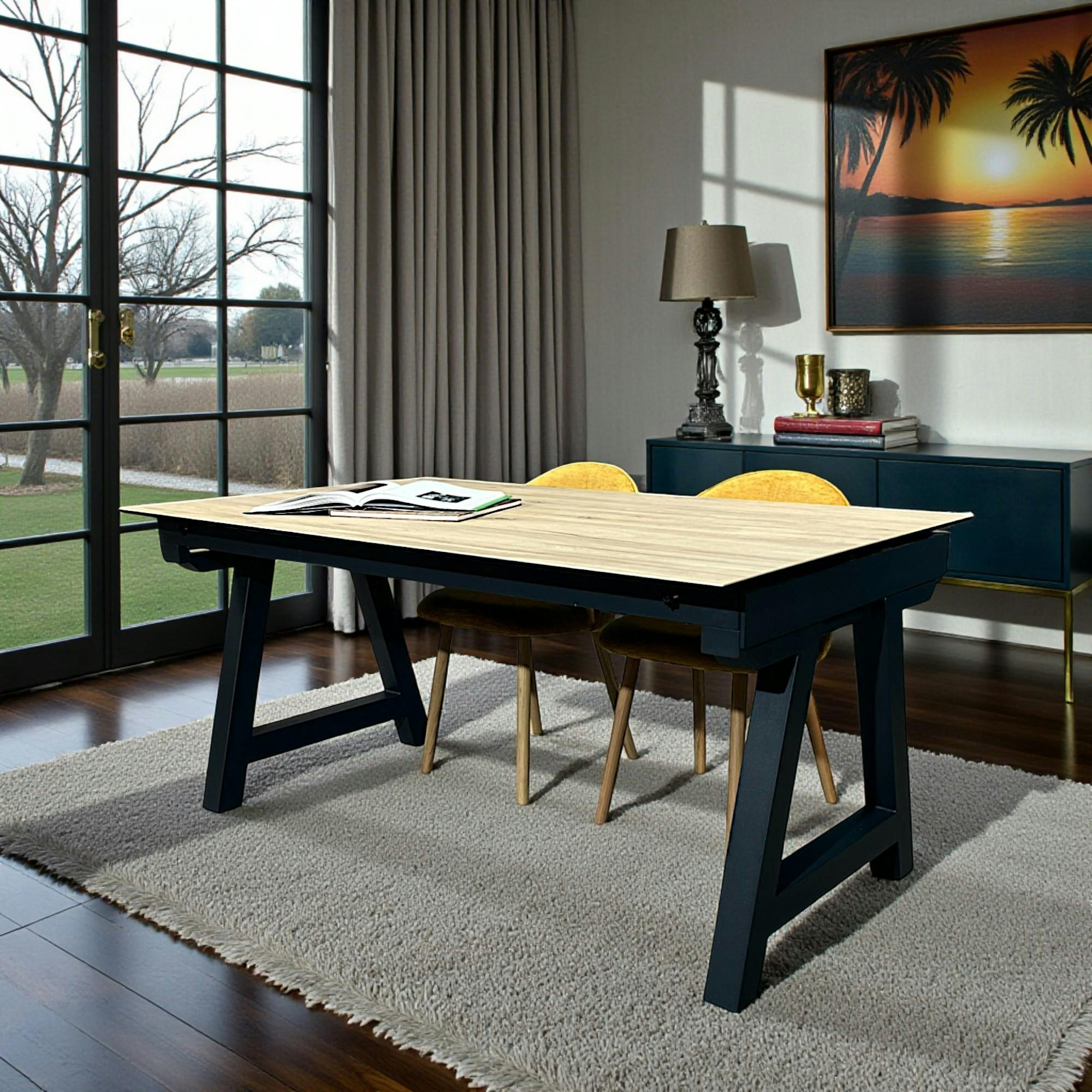 Table en céramique extensible effet bois 160-270 cm LOMBARDIE