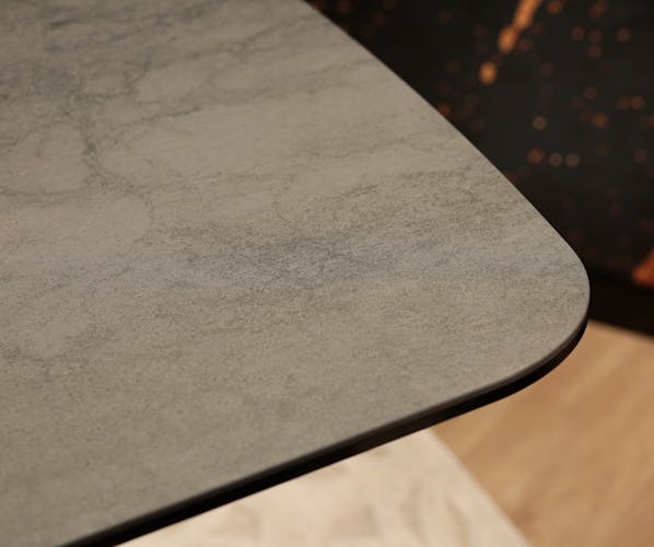 Table en céramique extensible oblongue grise 180-280 cm LOMBARDIE