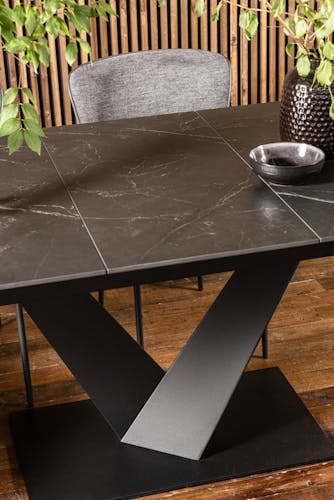 Table en céramique noire extensible 160-205 cm OTTAWA