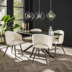 Table en céramique noire ovale 180 cm GALWAY
