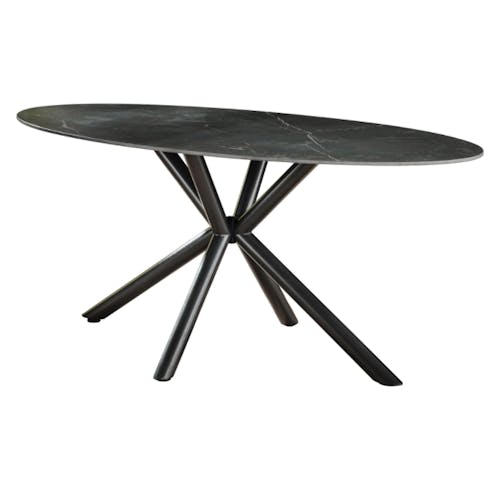 Table en céramique noire ovale 180 cm GALWAY