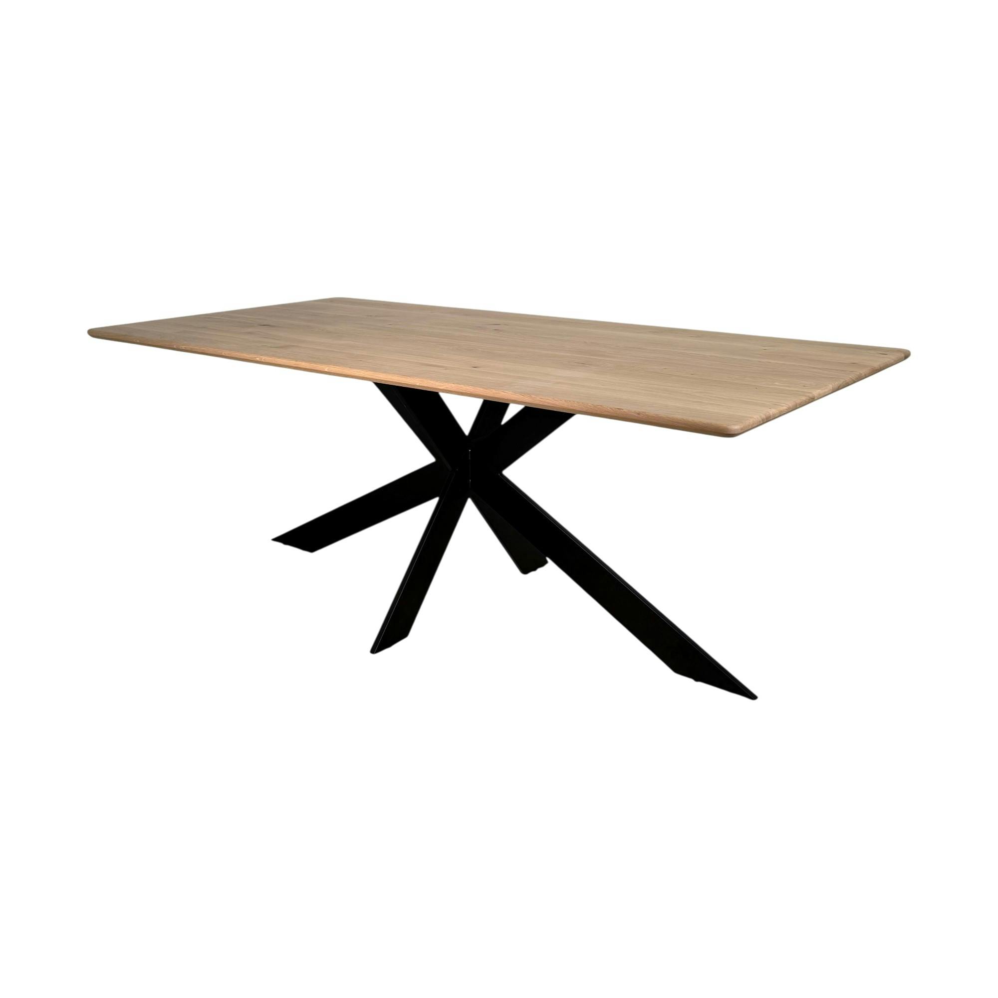 Table extensible bois de chêne blanc bords arrondis 200 cm HAVEN