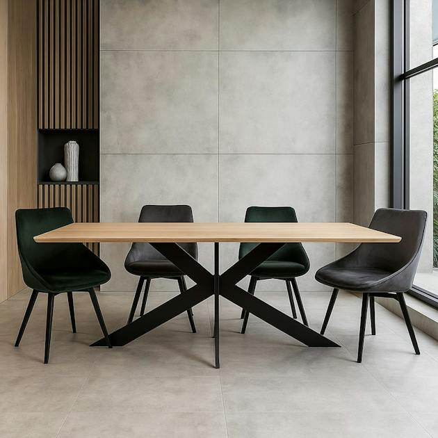 Table extensible bois de chêne blanc bords arrondis 220 cm HAVEN ...