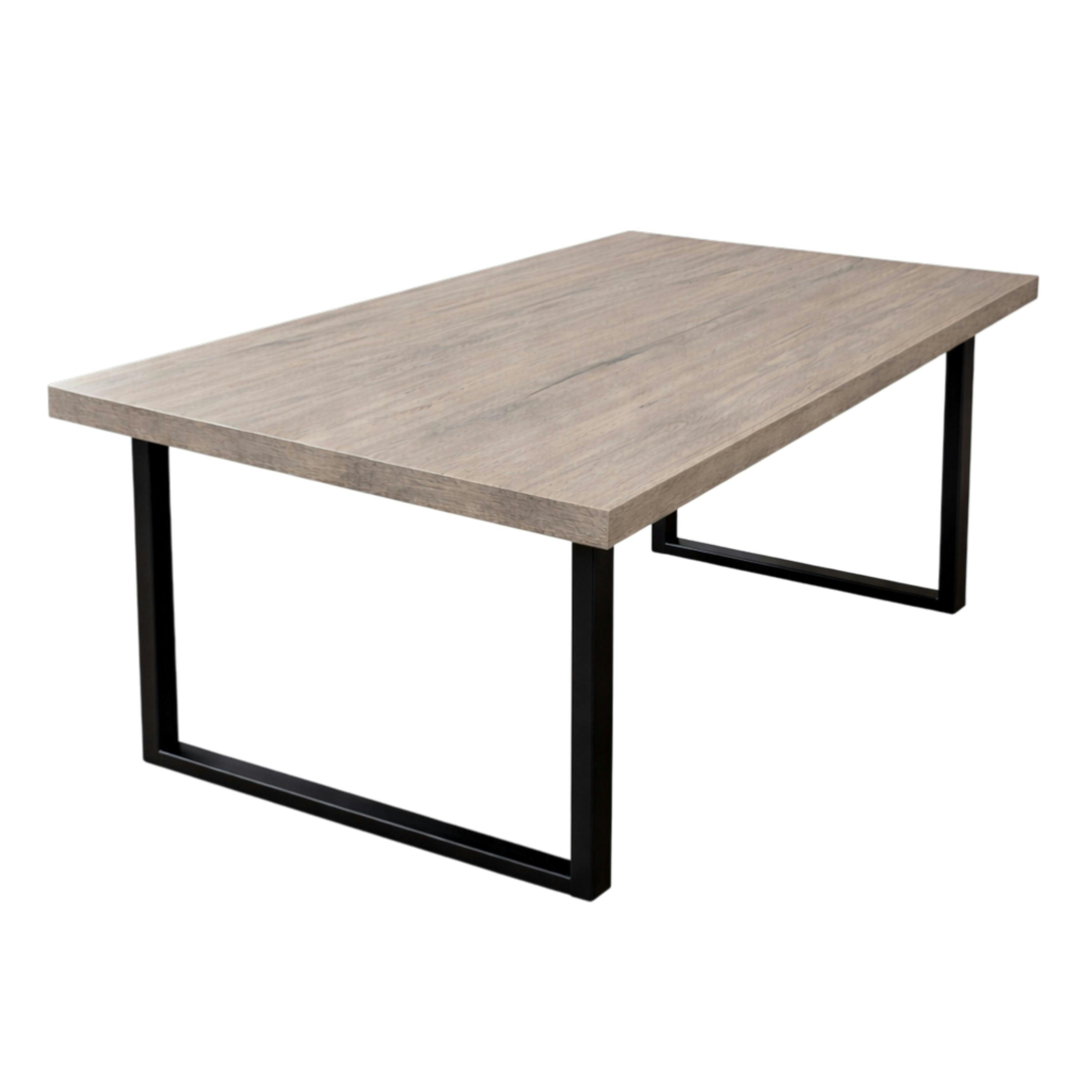 Table extensible bois de chêne grisé pieds en U 240 cm PALERME