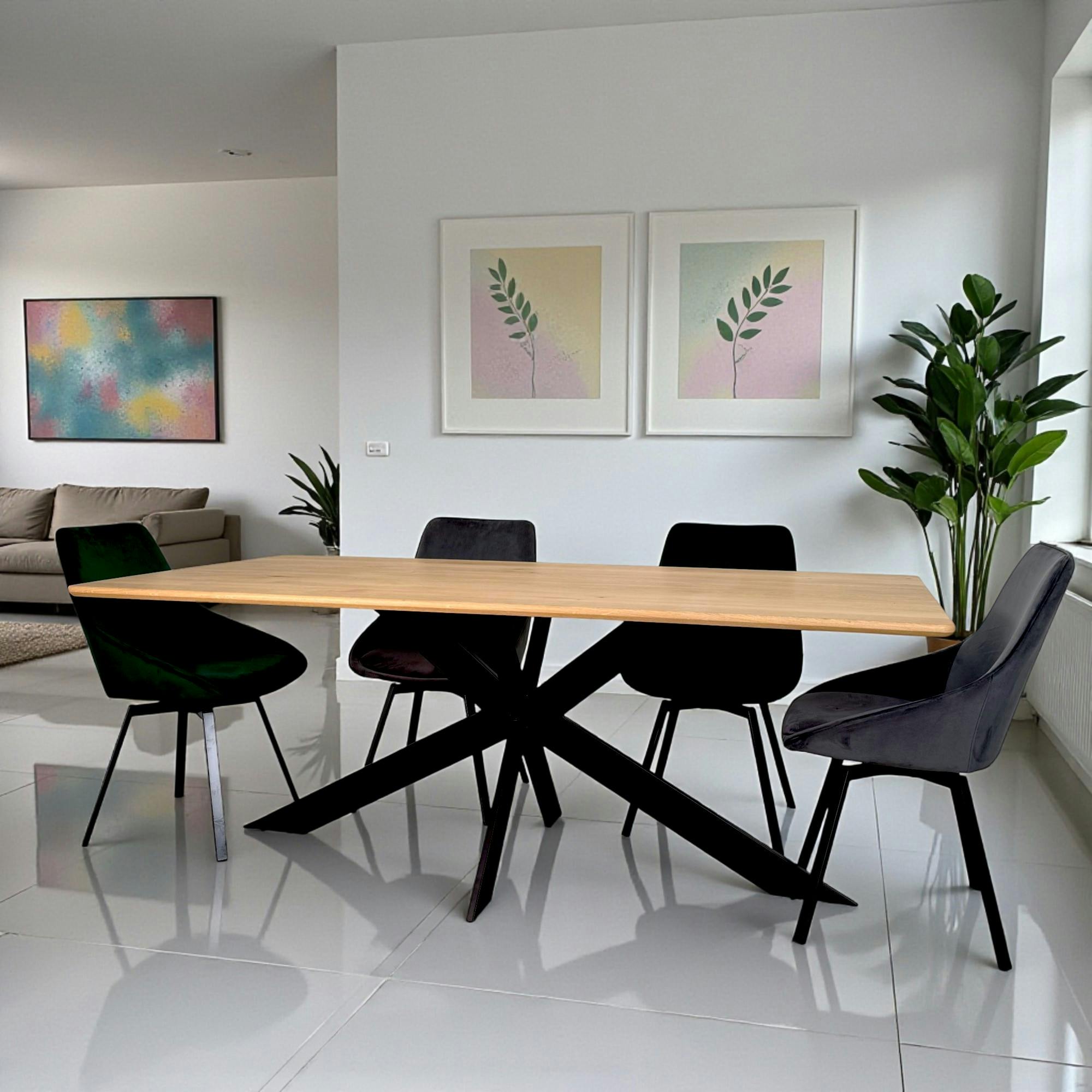 Table extensible bois de chêne huilé bords arrondis 200 cm HAVEN