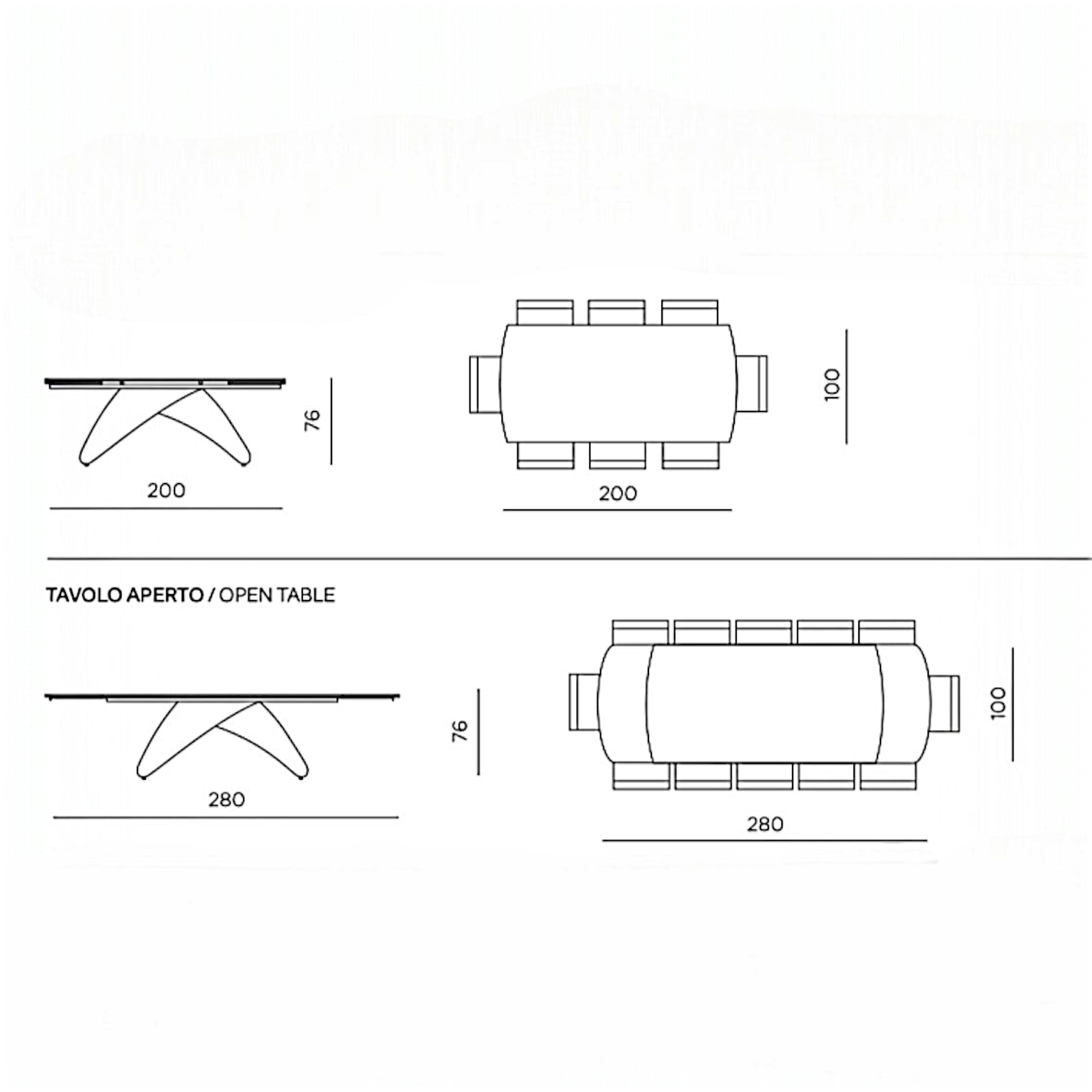 Table extensible céramique effet marbre Calacatta 200-280 cm LORA ...