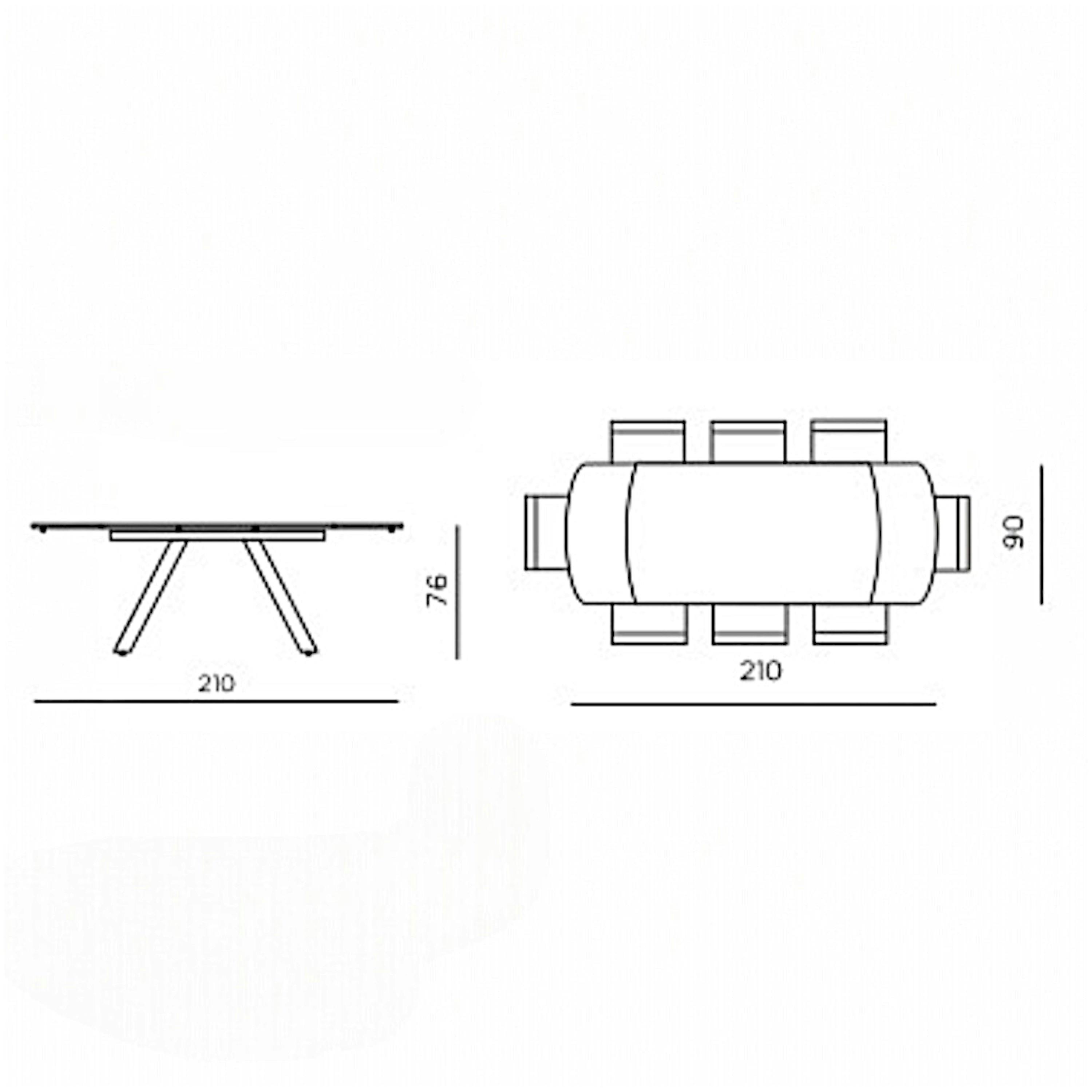 Table extensible céramique effet travertin 140-210 cm LORA | Tables à ...