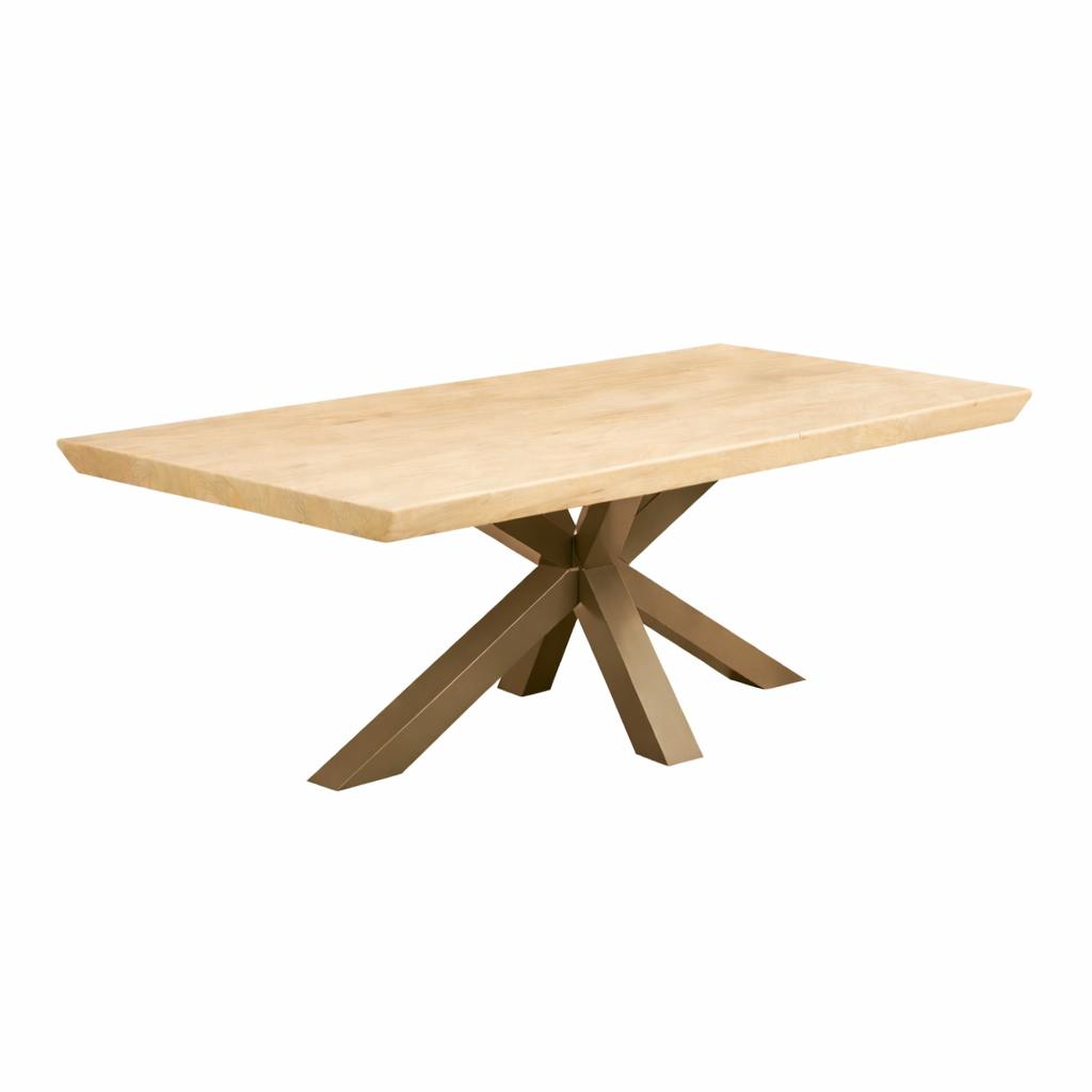 Table extensible chêne blanc bords biseautés pied grège 240 cm PALERME