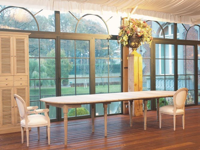 Table extensible Classique chic Chêne massif 110/270cm FONTAINEBLEAU