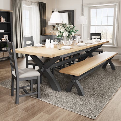 Table extensible en bois finition charbon 180-230 cm COVENTRY