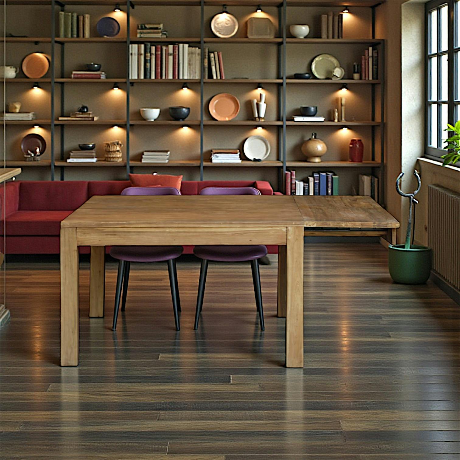 Table extensible en bois recyclé de teck 160-210 cm VADOD