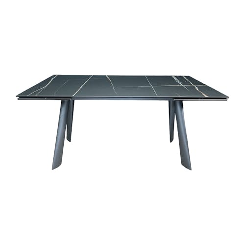 Table extensible en céramique marbrée noire 160-240 cm LOMBARDIE