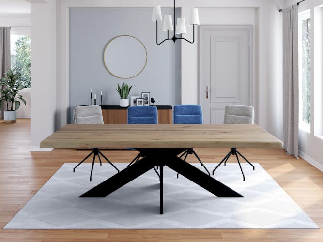 Table extensible en chêne blanc avec bords naturels 240 cm PALERME
