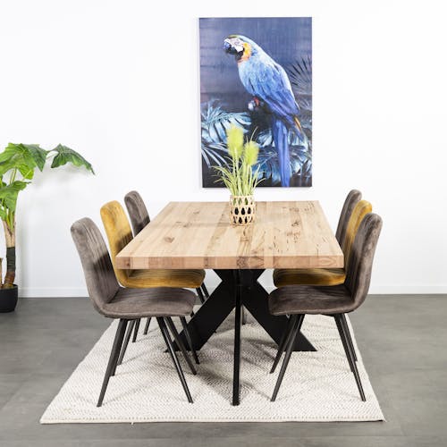 Table extensible en chêne blanc avec bords naturels 200 cm PALERME, Tables  à manger