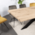 Table extensible en chêne blanc avec pied central noir et bords droits 200 cm PALERME