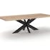 Table extensible en chêne blanc avec pied central noir et bords droits 240 cm PALERME