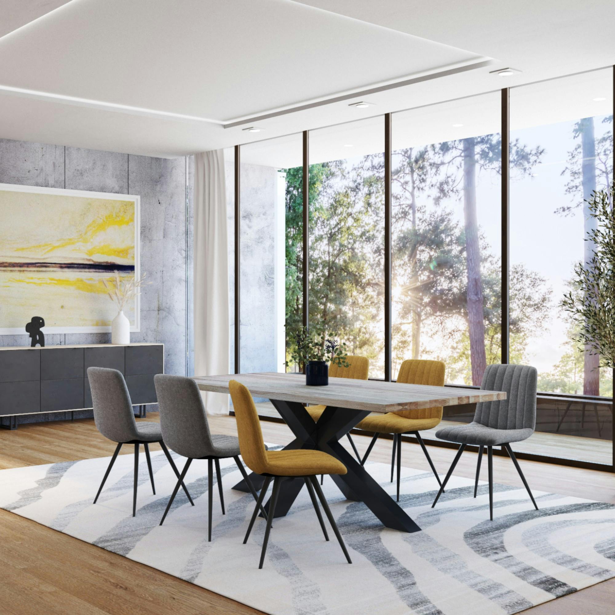 Table extensible en chêne blanc bords droits 240 cm ETNA