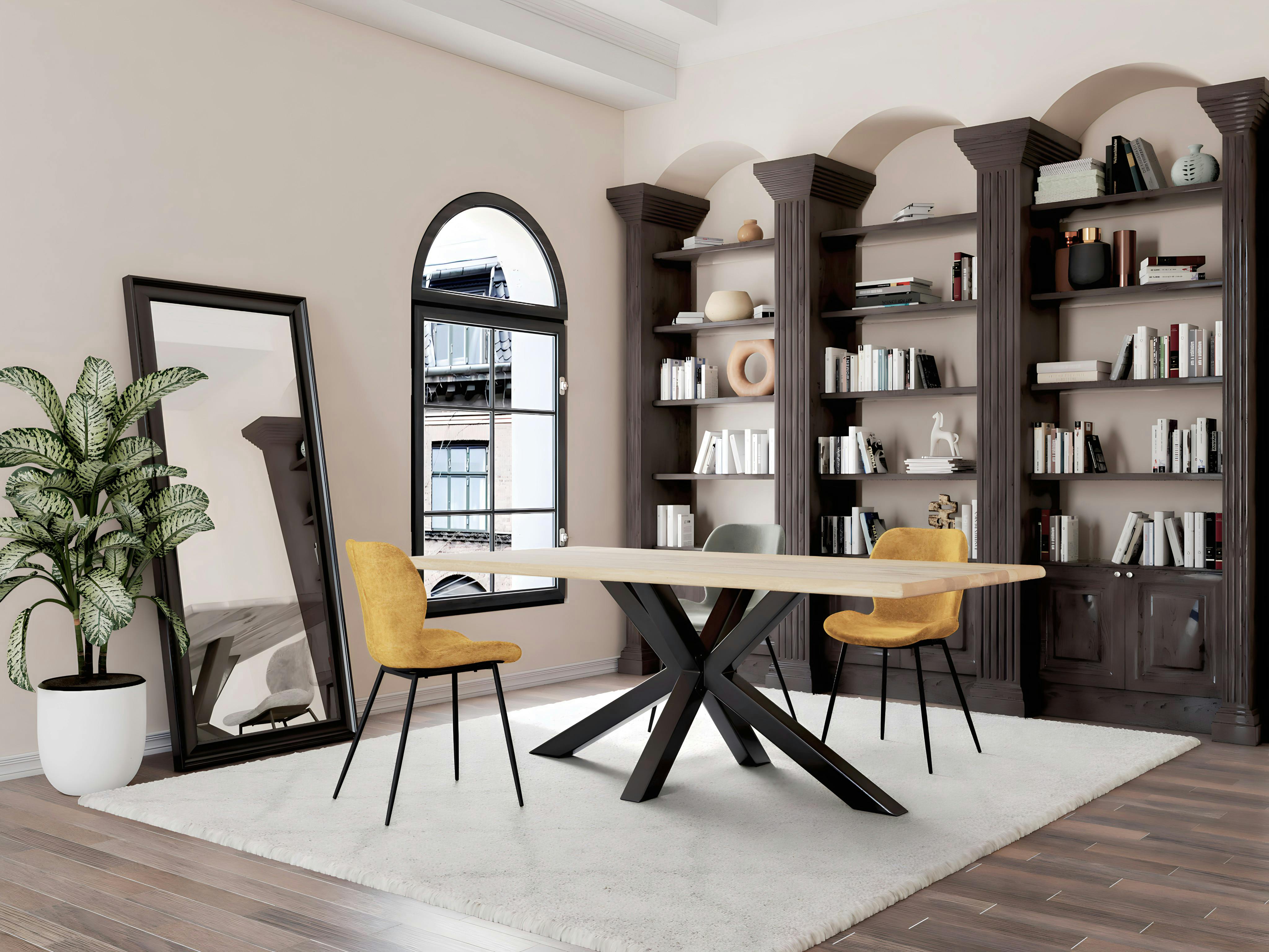 Table extensible en chêne blanc bords naturels 140 cm ETNA