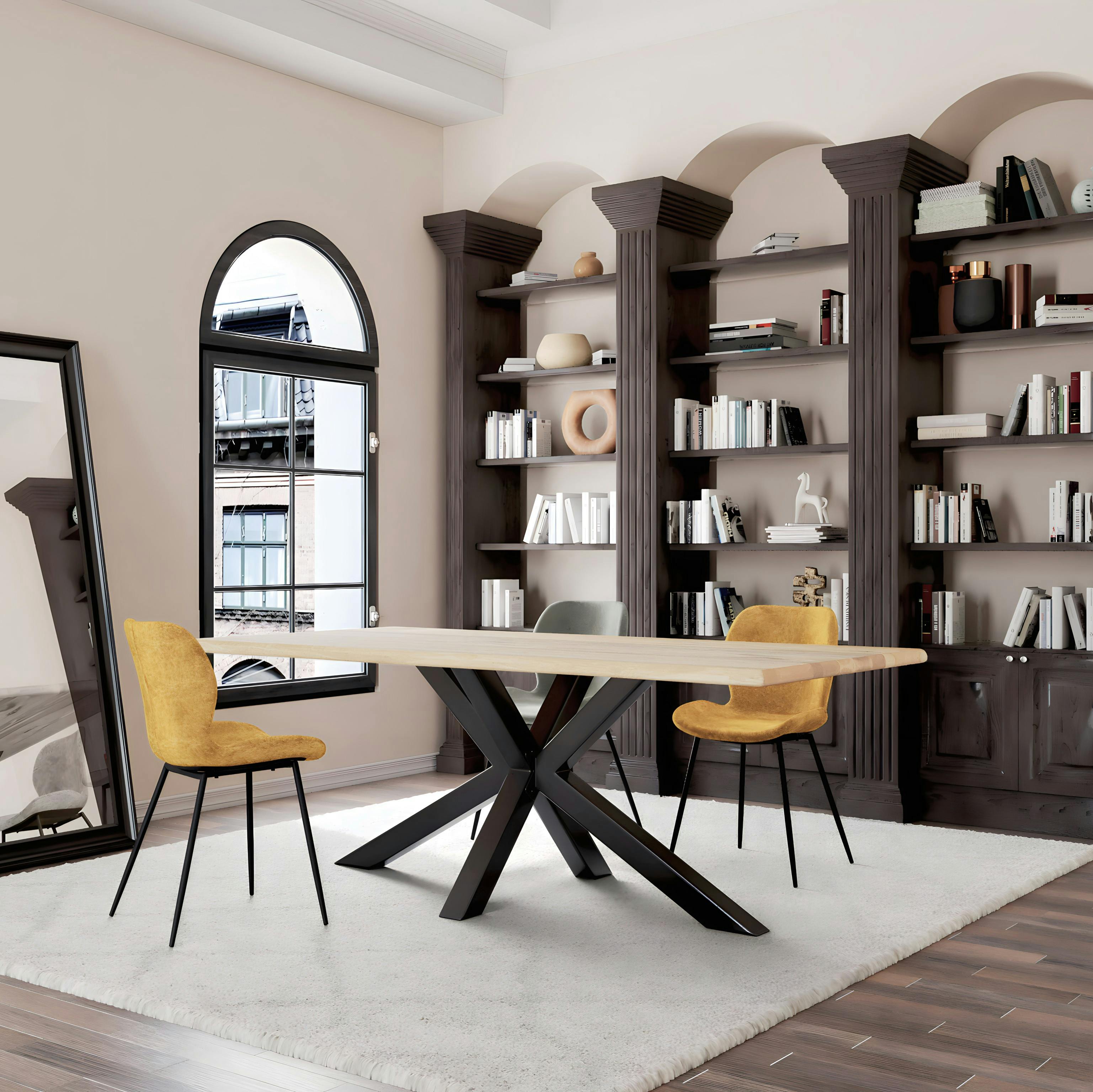 Table extensible en chêne blanc bords naturels 160 cm ETNA