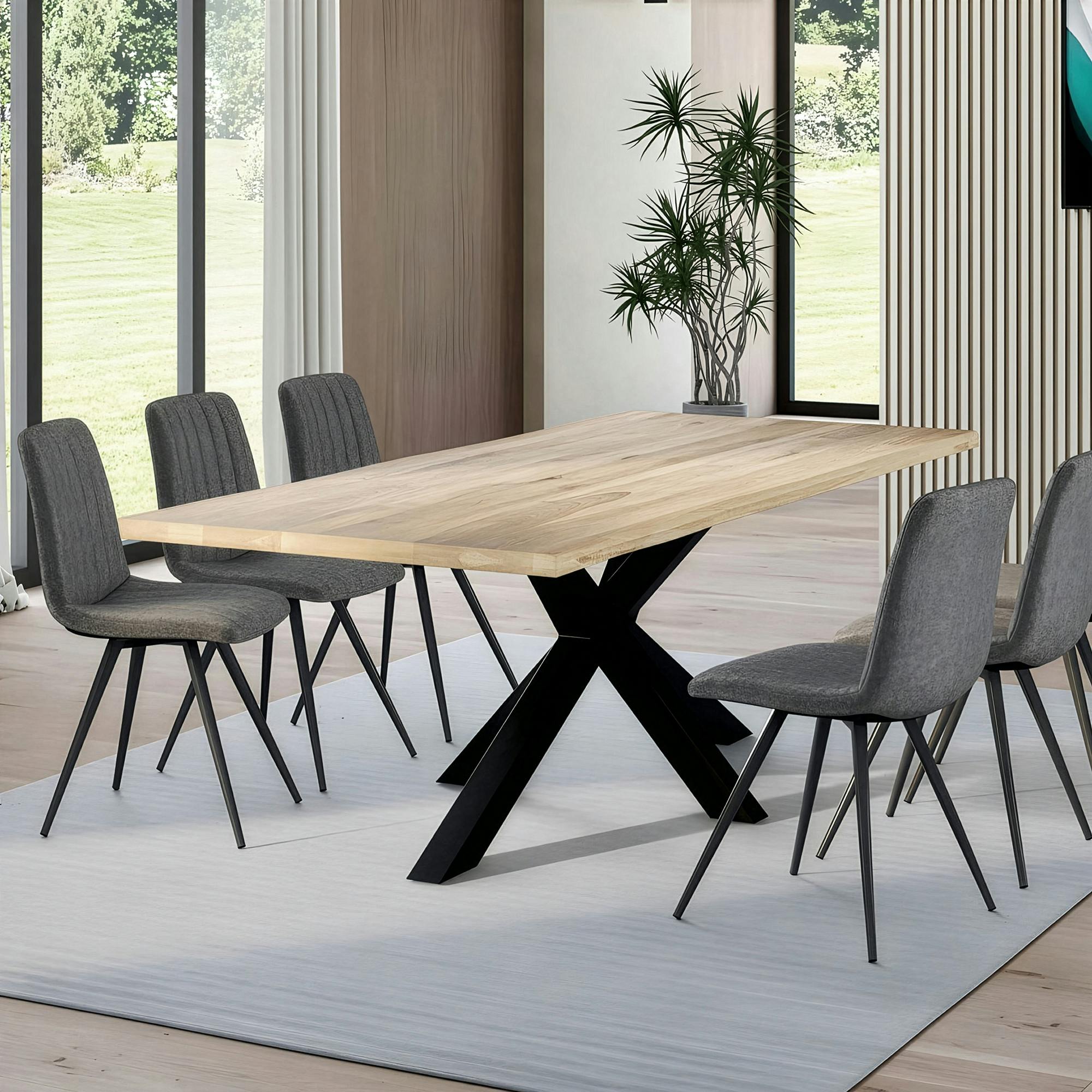 Table extensible en chêne blanc bords naturels 240 cm ETNA