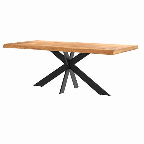 Table extensible en chêne huilé avec bords naturels 200 cm PALERME