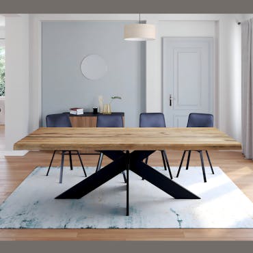  Table extensible en chêne huilé avec bords naturels 240 cm PALERME
