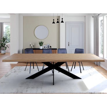  Table extensible en chêne huilé avec bords naturels 300 cm PALERME