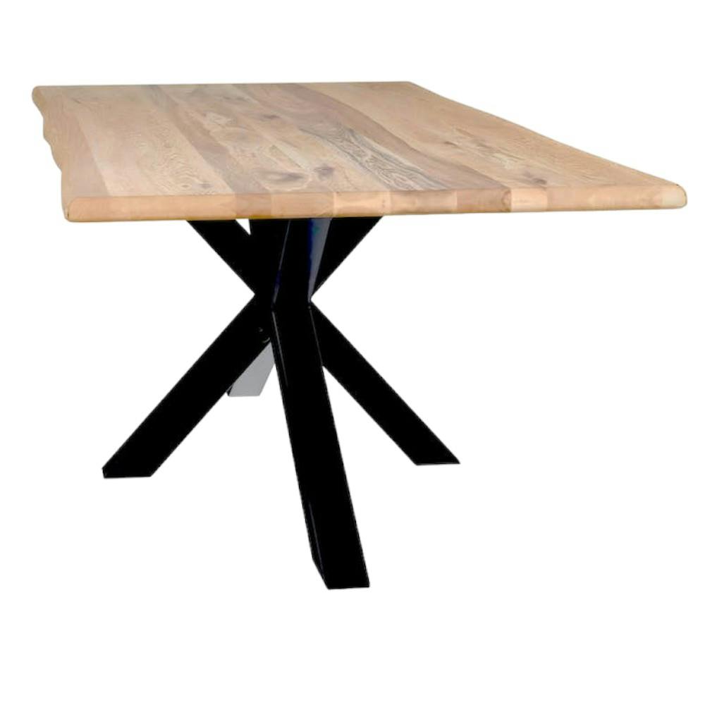 Table extensible en chêne huilé bords naturels 180 x 90 cm ETNA ...
