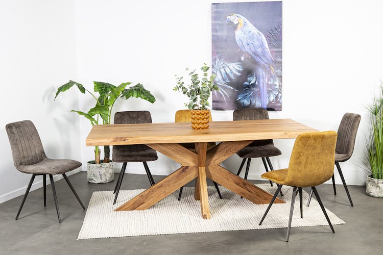 Table extensible en chêne huilé avec bords naturels 200 cm PALERME, Tables  à manger