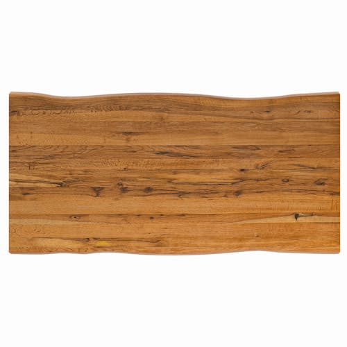 Table extensible en chêne huilé avec pied central et bords naturels 200 cm PALERME