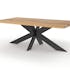 Table extensible en chêne huilé avec pied central noir et bords droits 200 cm PALERME