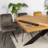 Table extensible en chêne huilé avec pied central noir et bords droits 240 cm PALERME