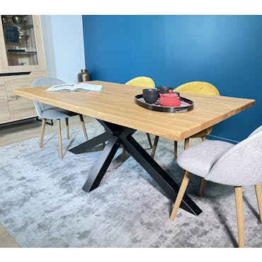  Table extensible en chêne huilé bords irréguliers 100x180 cm ETNA