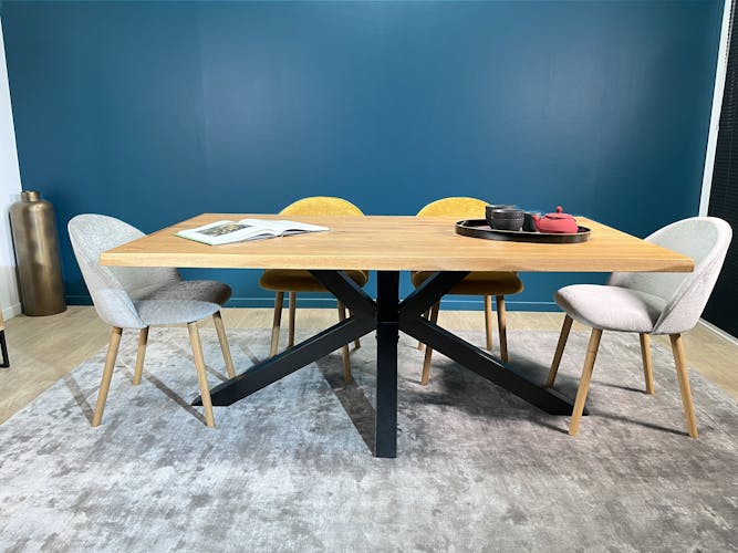 Table extensible en chêne huilé bords irréguliers 100x180 cm ETNA