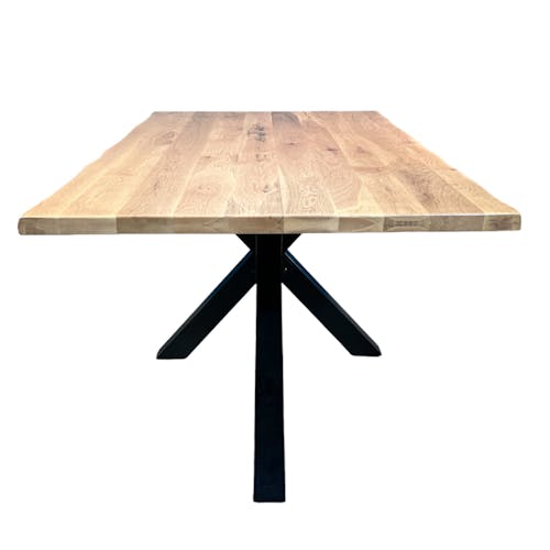 Table extensible en chêne huilé bords irréguliers 180 x 100 cm ETNA