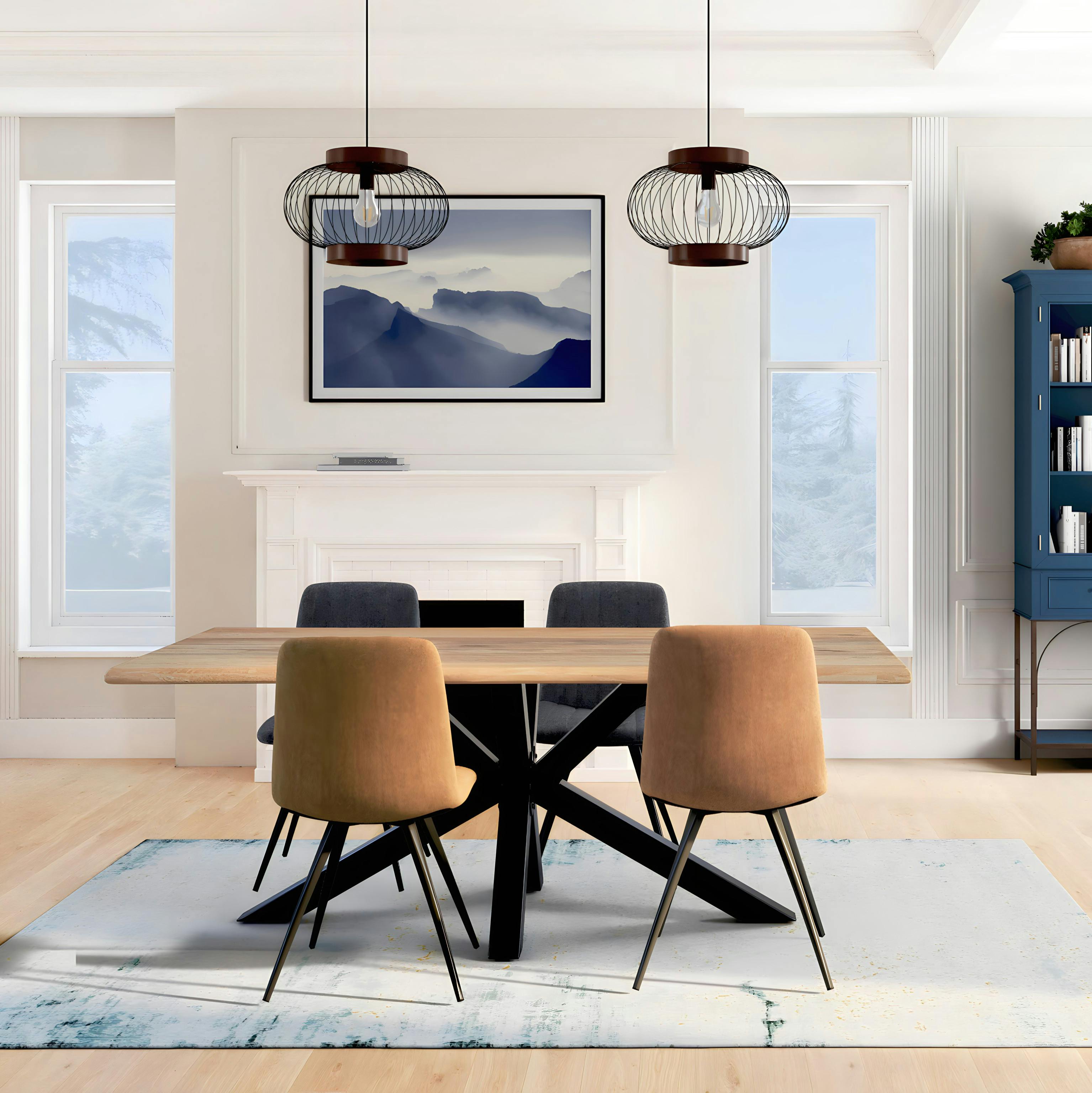 Table extensible en chêne huilé bords naturels 140 cm ETNA