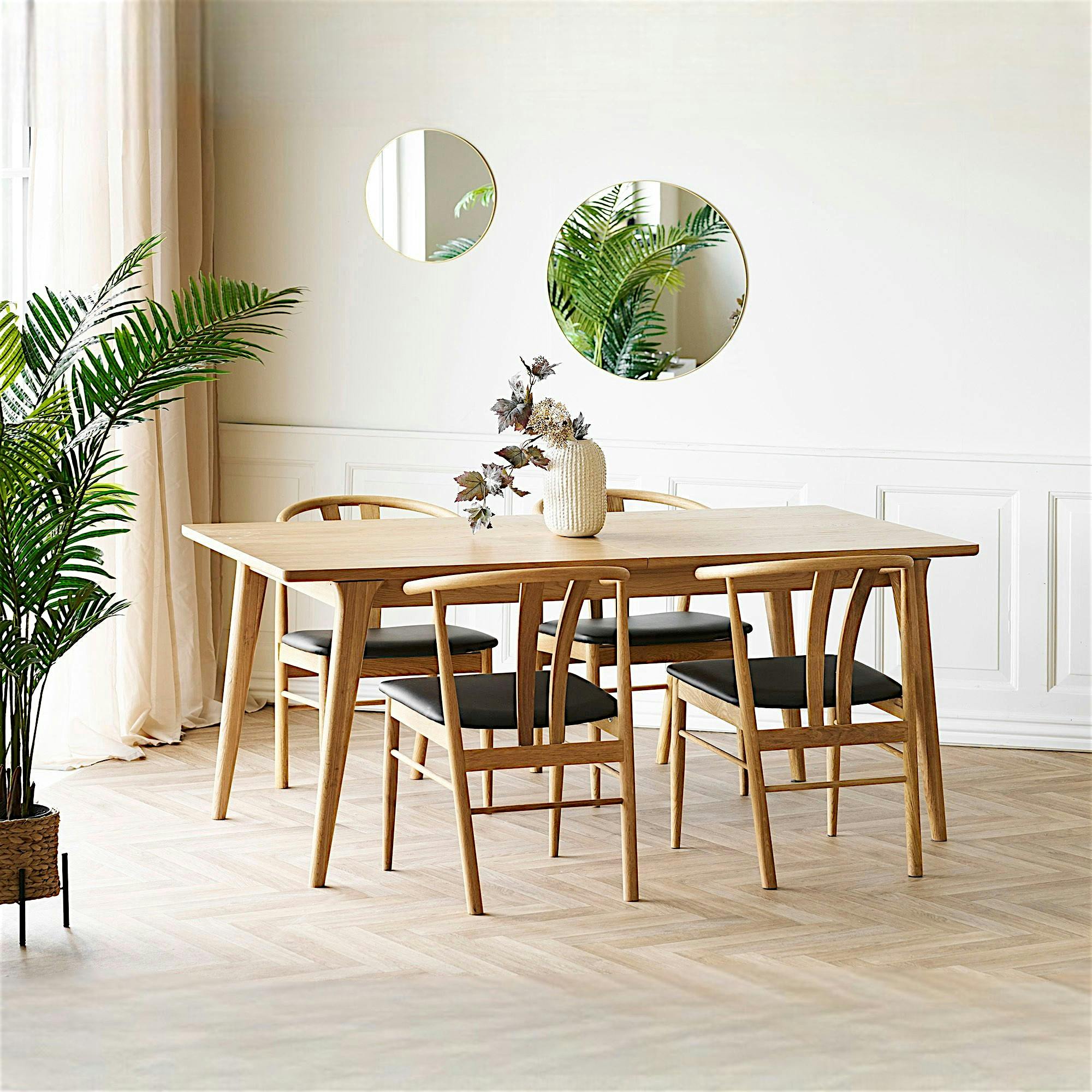 Table extensible en placage chêne clair 180-230 cm TARAZ