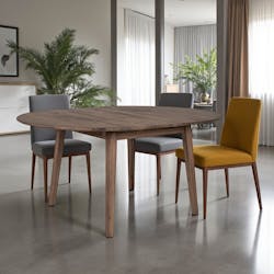 Table extensible ronde en bois brun 118-158 cm SAVONE
