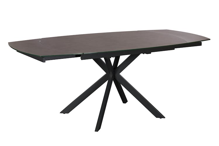 Table extensible verre gris clair pied mikado 140-200 cm OTTAWA