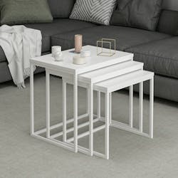 Table gigogne blanche rectangulaire (lot de 3) JENA
