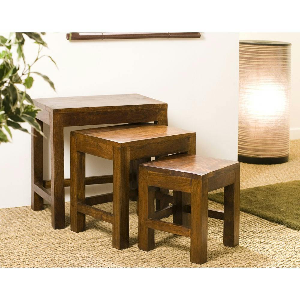 Table gigogne bois d'acacia MANDY (lot de 3)