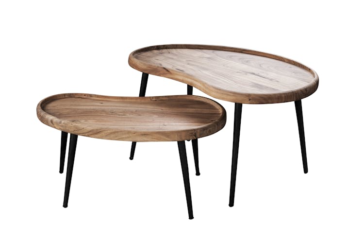 Table gigogne bois forme haricot (2 pièces) TRIBECA