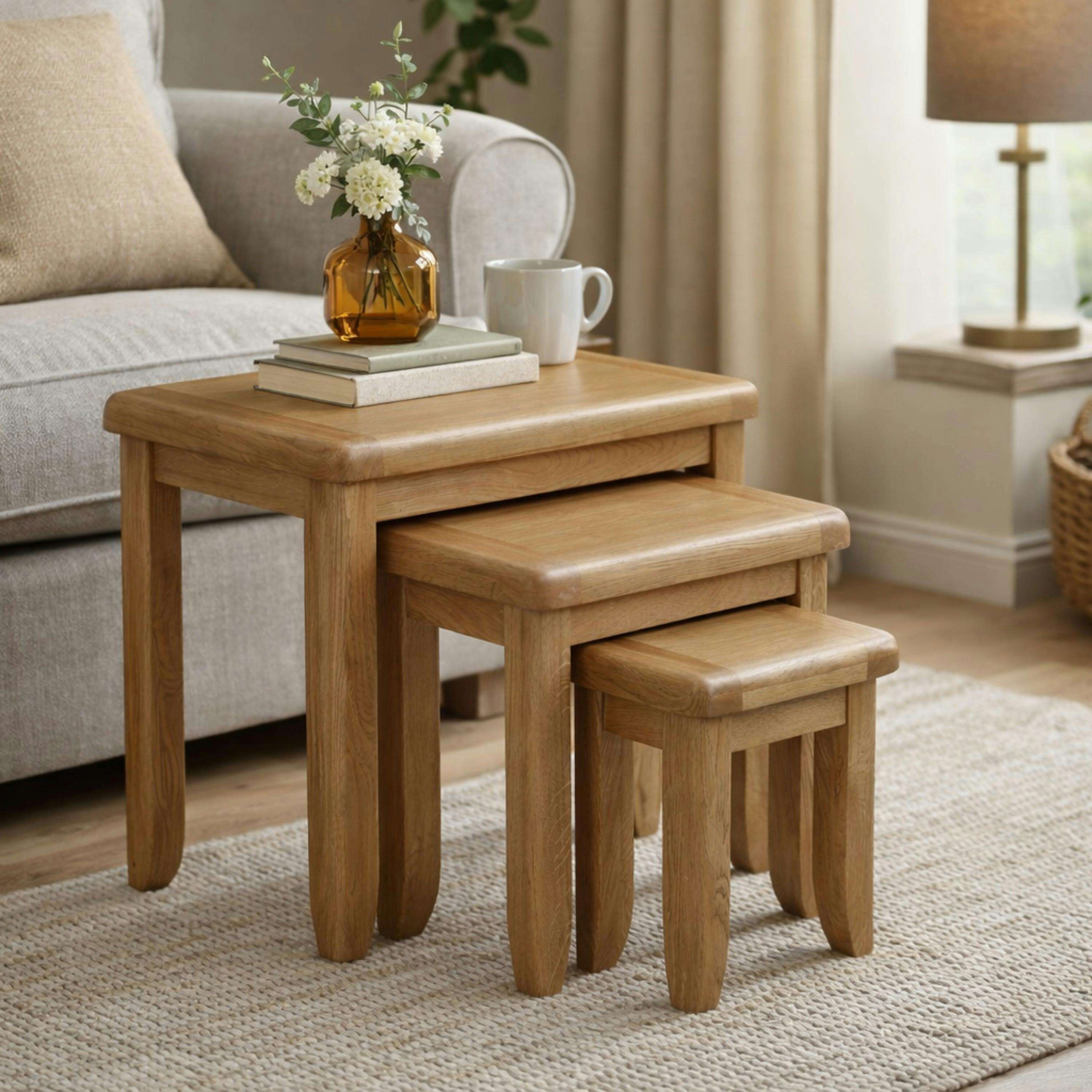 Table gigogne bois style campagne (lot de 3) VALMONT