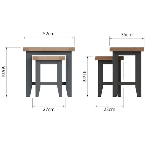 Table gigogne en bois finition charbon (lot de 2) COVENTRY