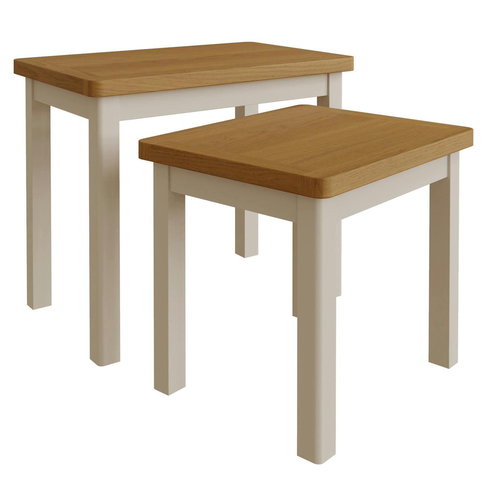 Table gigogne en bois finition gris clair (lot de 2) BATH