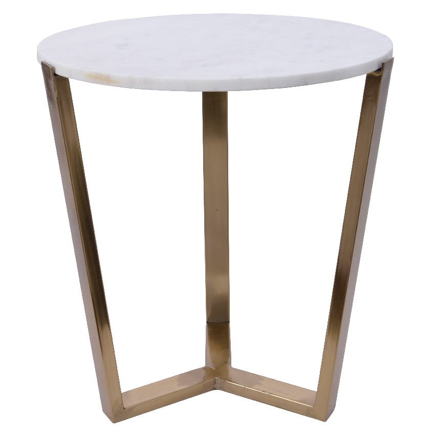 Table gigogne en marbre blanc (2 pièces)