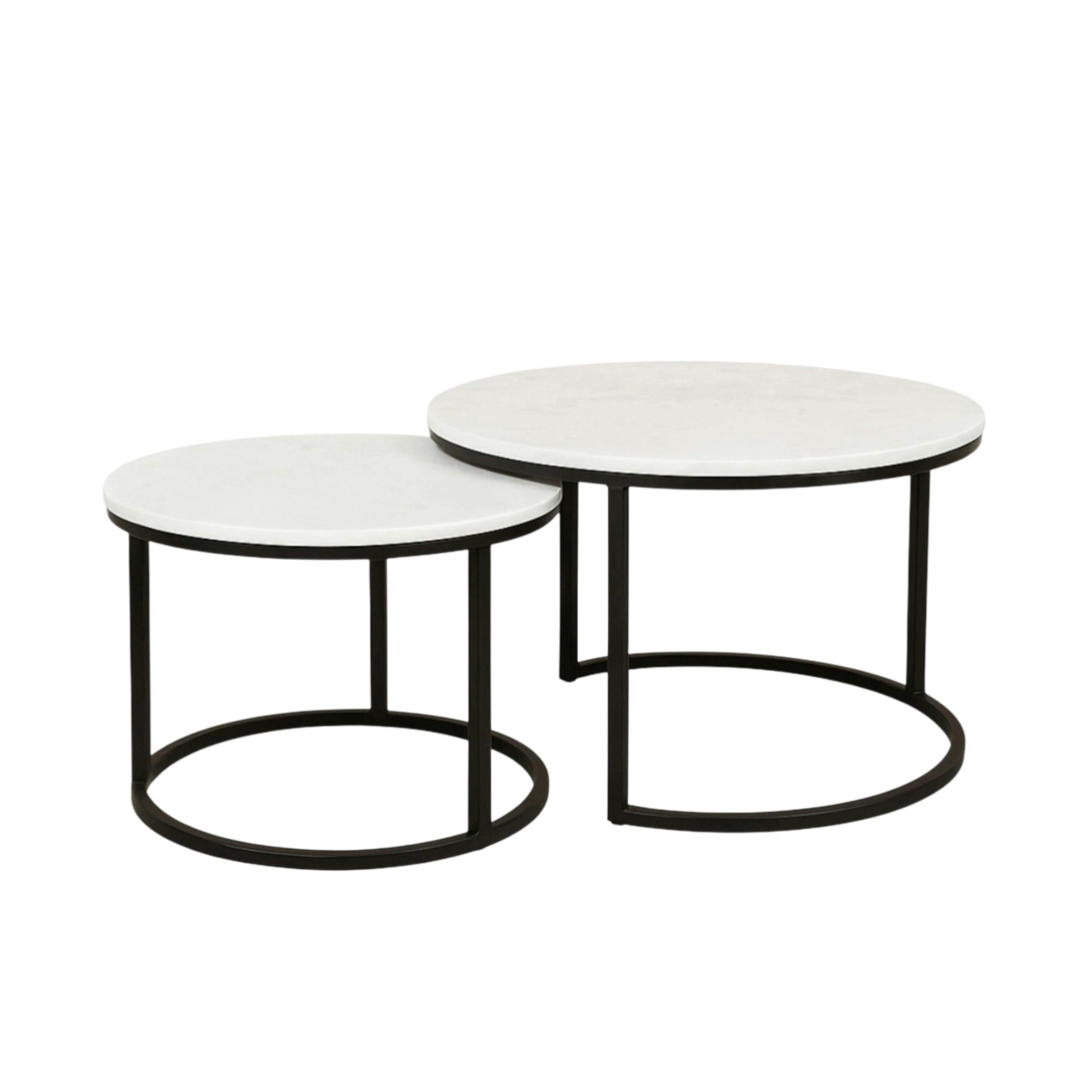 Table gigogne en marbre blanc (lot de 2) DUOMO