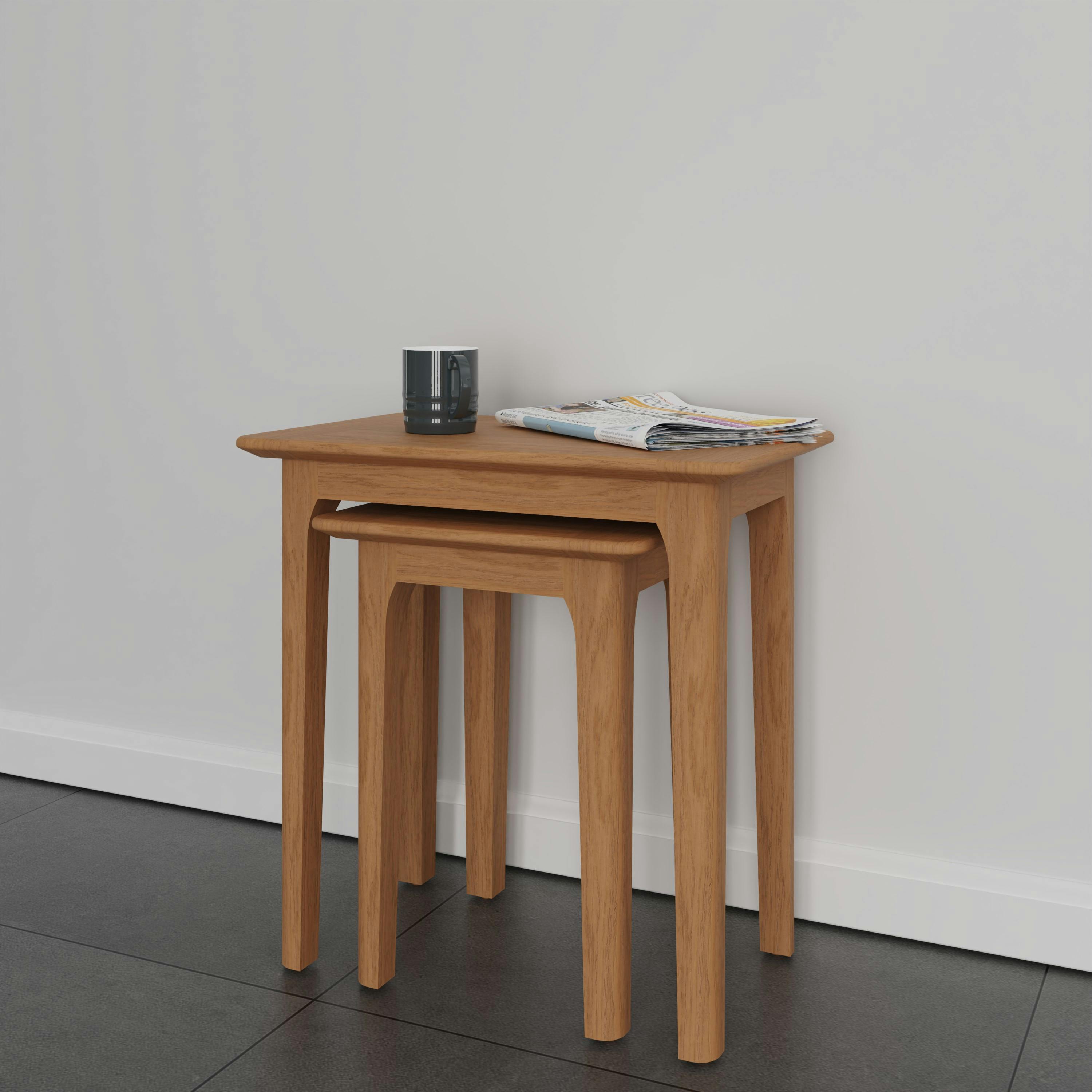 Table gigogne moderne en bois de chêne blond (2 éléments) CRUZ
