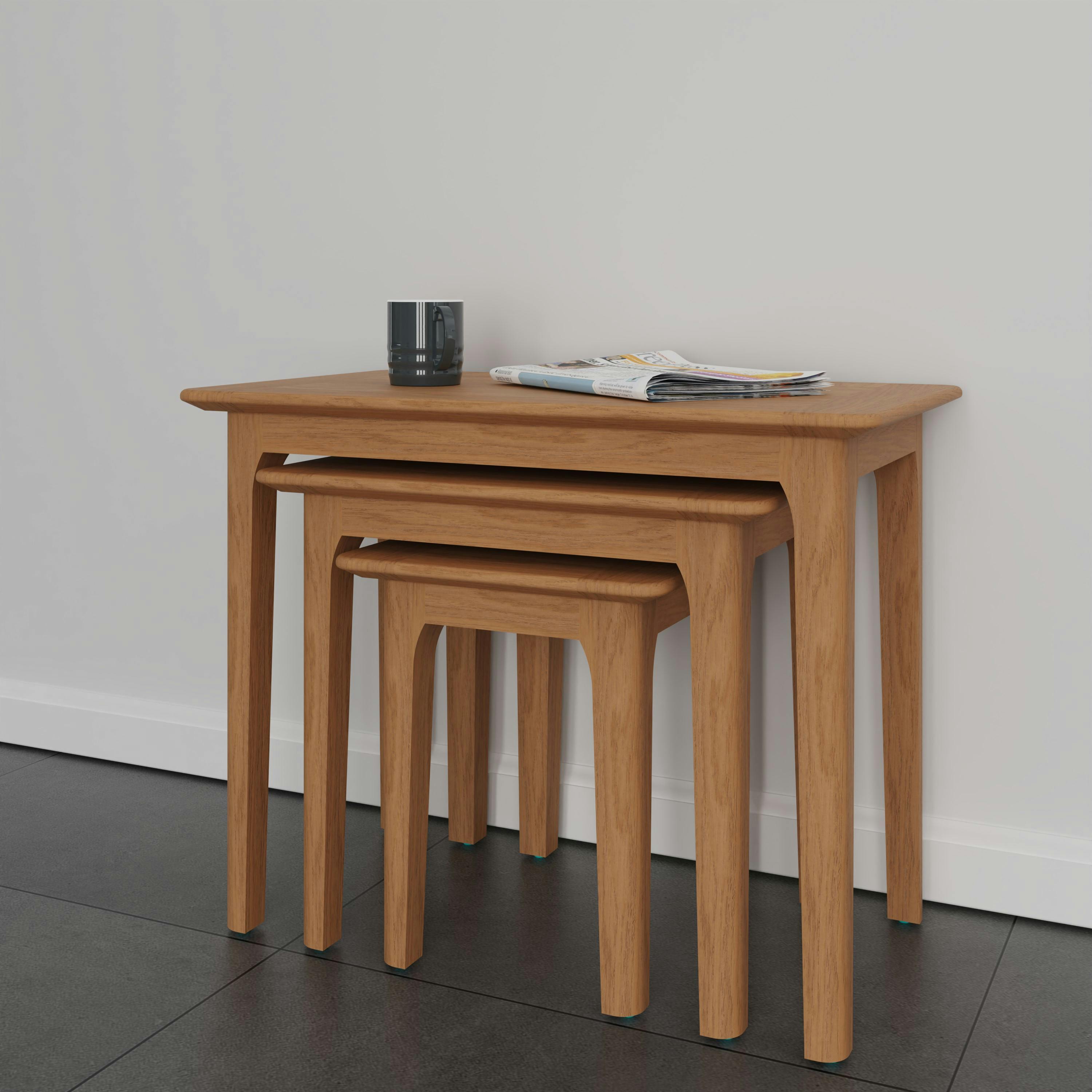 Table gigogne moderne en bois de chêne clair (3 éléments) CRUZ